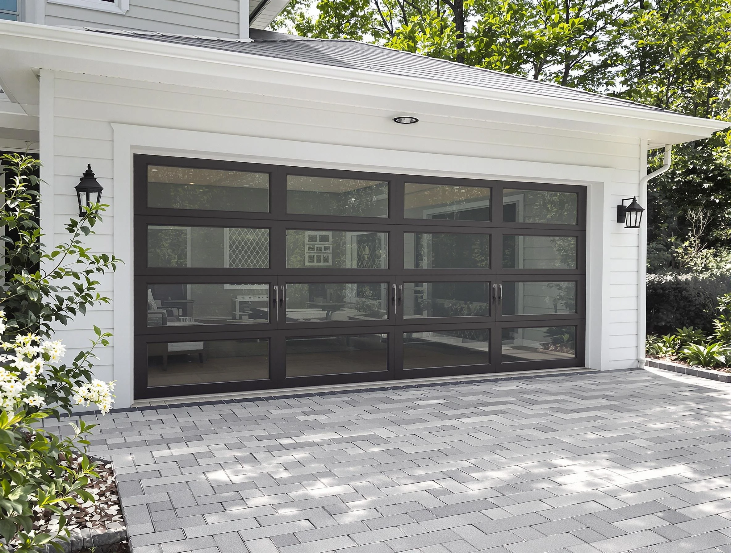 Plymouth Garage Door Repair design specialist presenting custom garage door options to Plymouth homeowner