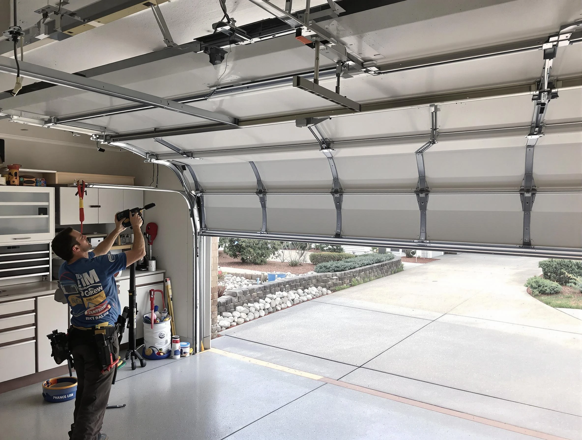 Garage door track repair service by Plymouth Garage Door Repair in Plymouth